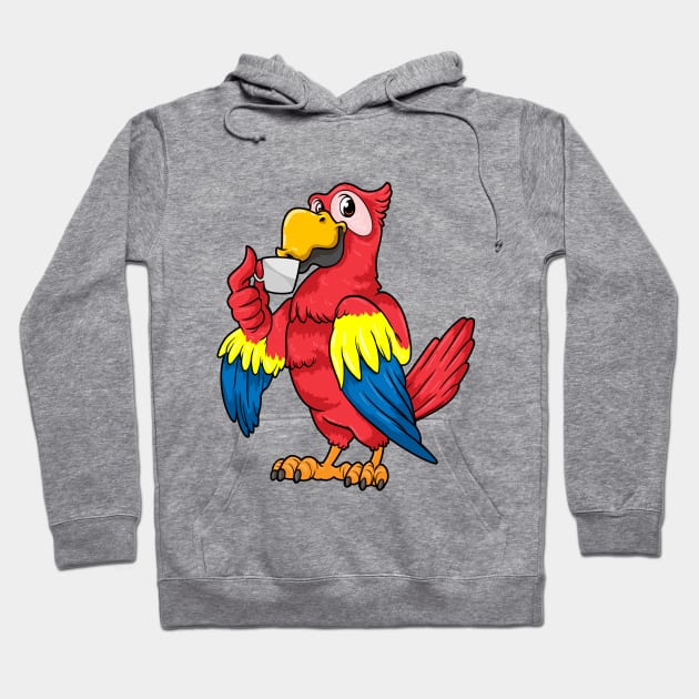 Parrot with cup of coffee Hoodie by Markus Schnabel